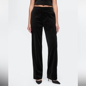 Gap Velvet Straight Leg Trouser‎ Pants Black Size 6 NWT